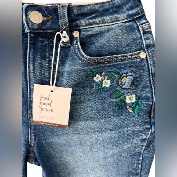 LC Lauren Conrad Dark Blue Skinny 👖Jeans with Embellishments - Picture 2 of 6